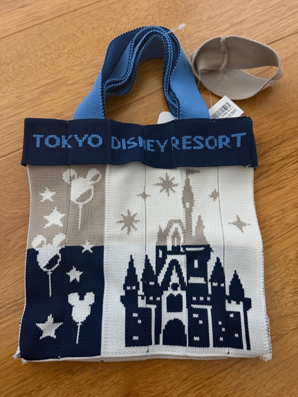 Tokyo Disney Resort Castle Tote Bag in Navy, Beige & White - Picture 2 of 5